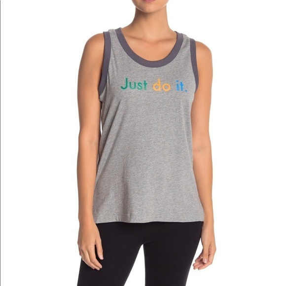 Nike Prep Graphic Tank Sz Med Grey - Picture 1 of 4